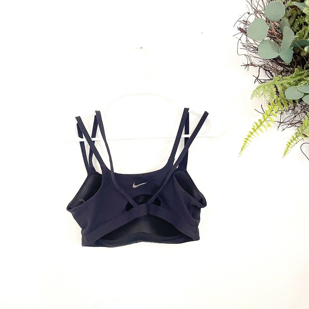 Nike Sports Bra Layered Ribbed Strappy Back Padded Large Yoga Support